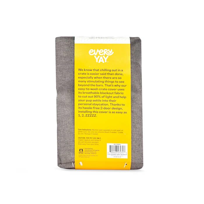 EveryYay Happy Place Grey Blackout Dog Crate Cover 49
