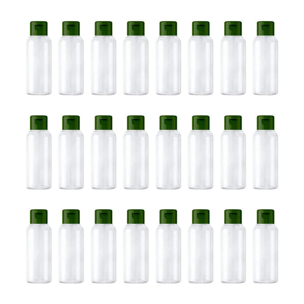M.C. PIPWALA 24-Pack 50ml Travel Bottles - Clear Refillable Leak-Proof Squeeze Bottles with Flip Top Caps for Toiletries, Shampoo, Lotion, Cosmetics | Perfect for Air Travel, Gym, Camping & Home Use