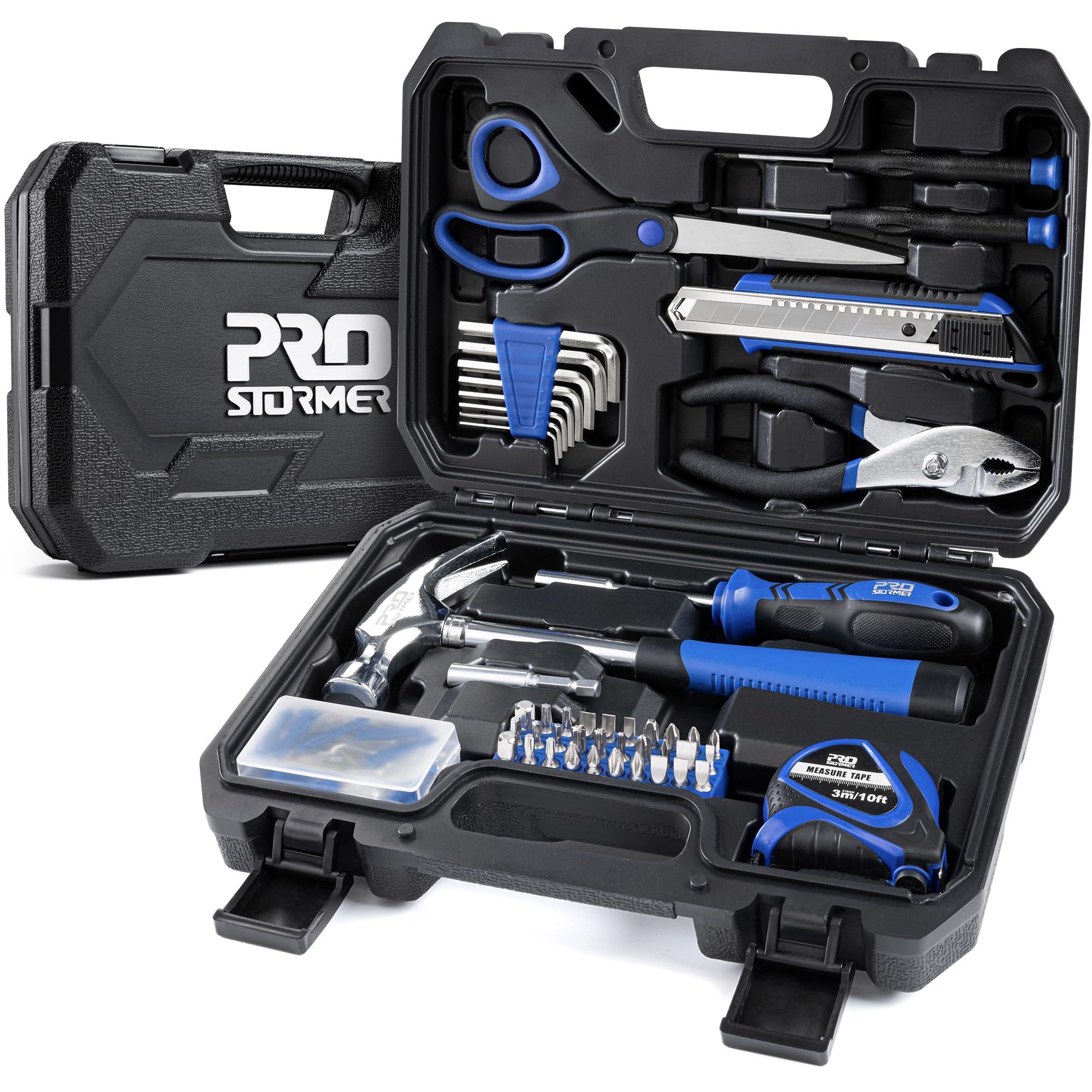 Prostormer 93-Piece Tool Kit with Toolbox - Complete Household Repair Tool Set for Homeowners & Students | Perfect for DIY Projects, Apartment Maintenance & College Dorm Essentials