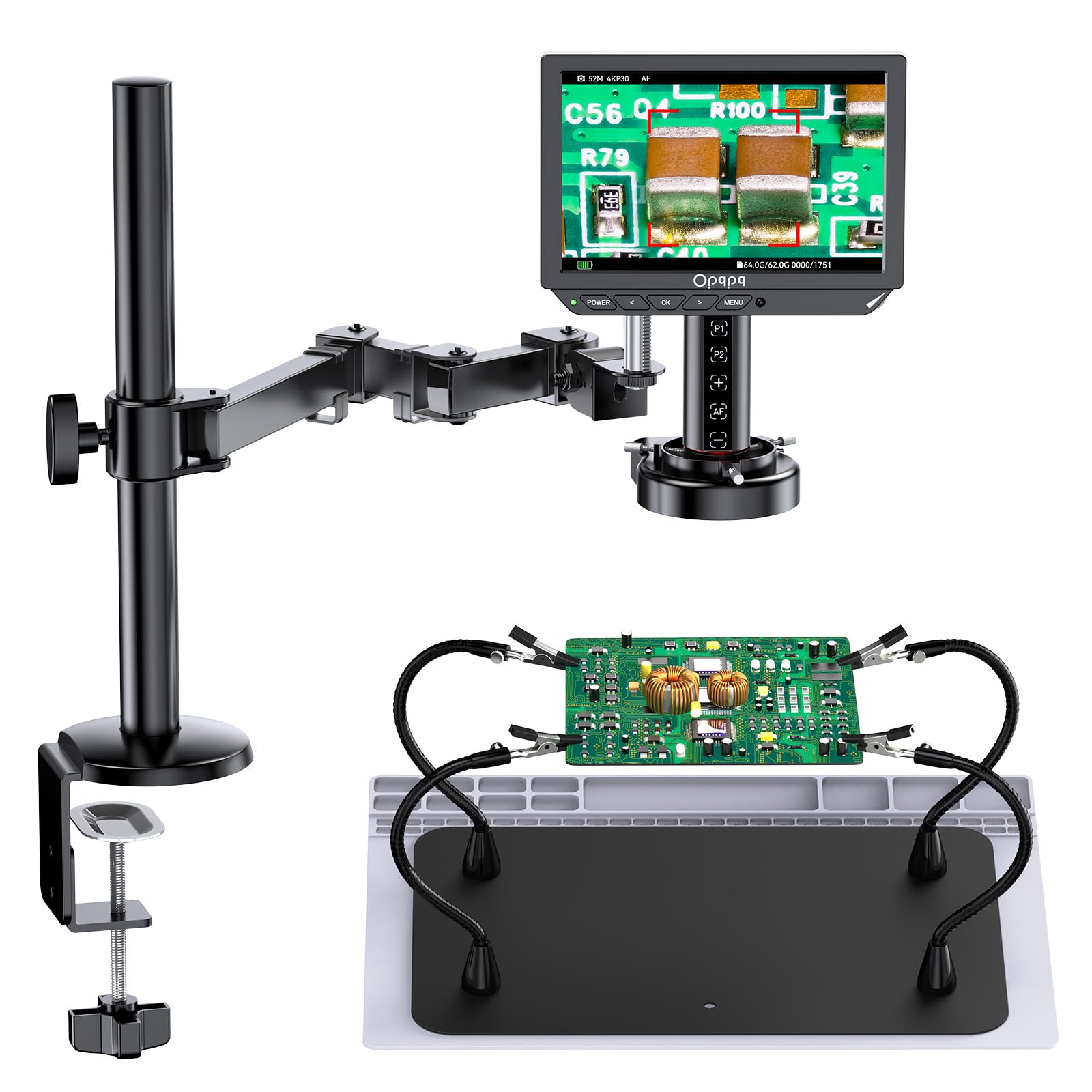 4K Auto-Focus Digital Microscope with Flexible Arm & Helping Hands Station - 8