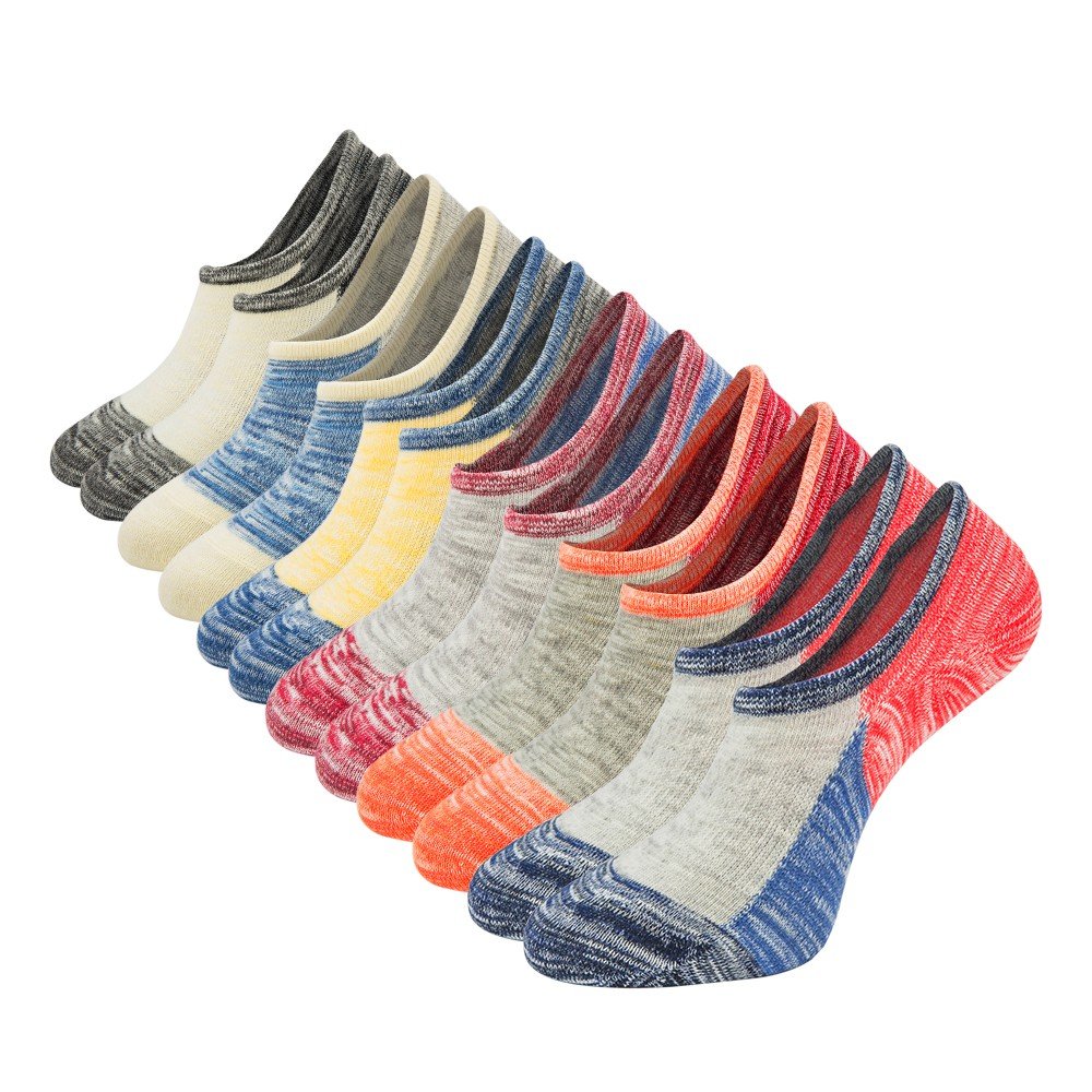 Empino Men's No Show Low Cut Socks - Breathable Cotton Ankle Socks with Non-Slip Grip for Casual Wear, Running & Sneakers