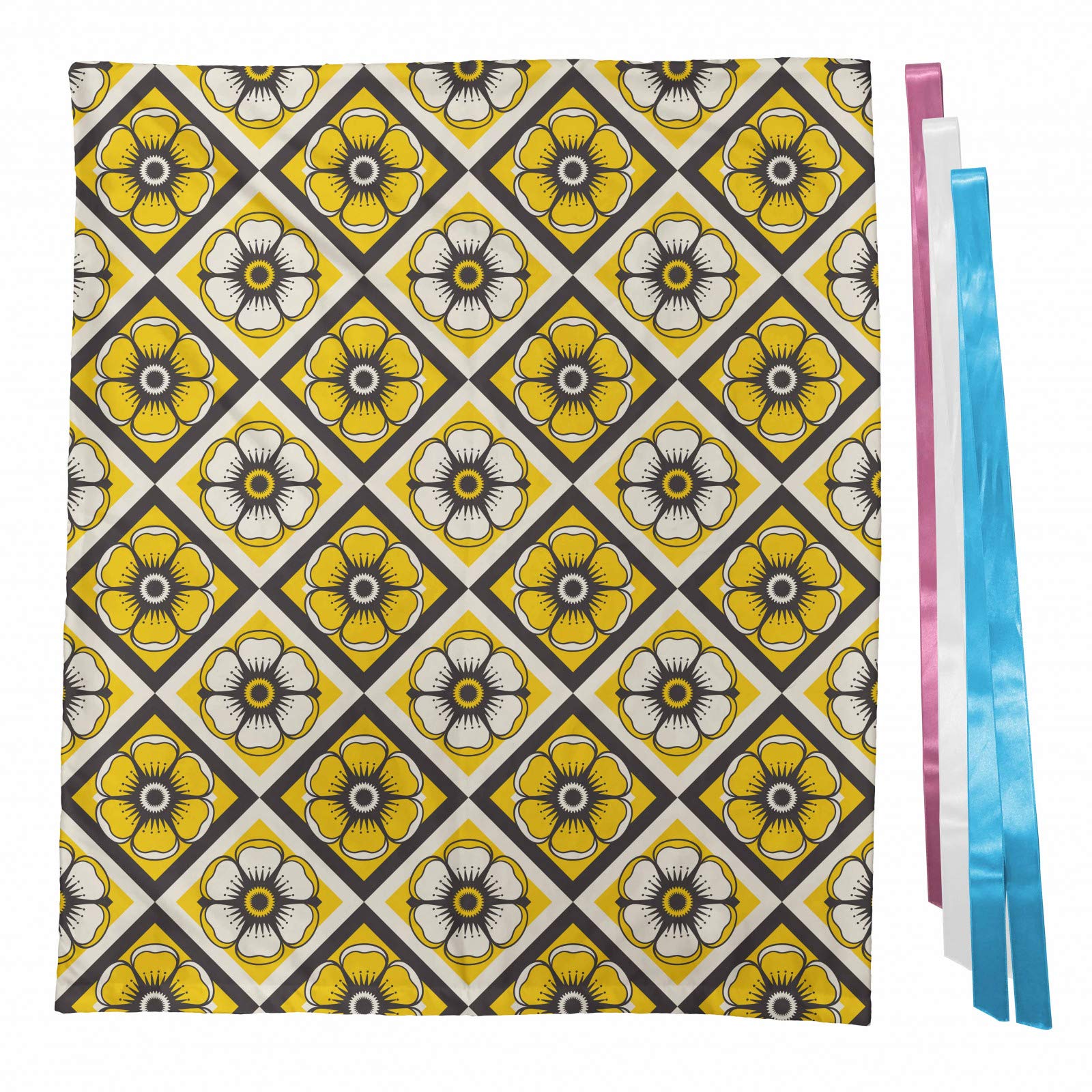 Ambesonne Grey Yellow Gift Bag with Ribbons for Party Favors