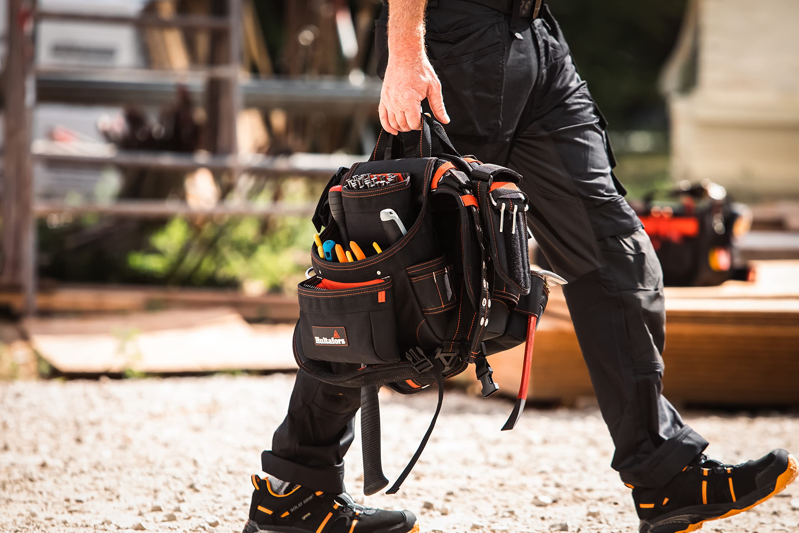 Hultafors HT5617 Heavy Duty Pro Framer's Tool Belt Apron - Ballistic Polyester Construction with 27 Pockets, Yoke Suspenders & Steel Hammer Loops - Perfect for Carpenters, Construction Workers & DIY Home Improvement Projects