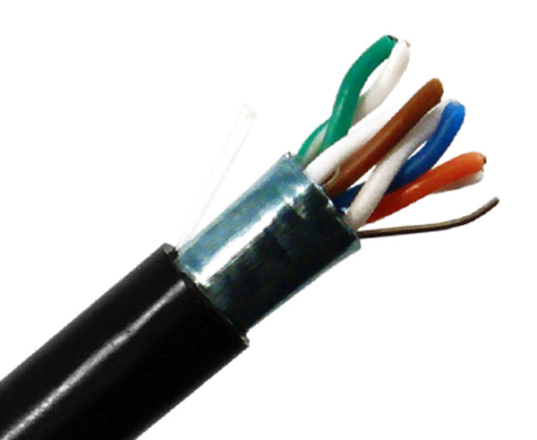 CAT5E Outdoor Bulk Ethernet Cable 1000FT - Shielded Solid Copper, 24 AWG, CMR/CMX Rated for Weatherproof & High-Speed Networking - Ideal for Outdoor Installations, Security Cameras, and Long-Distance Internet Connections