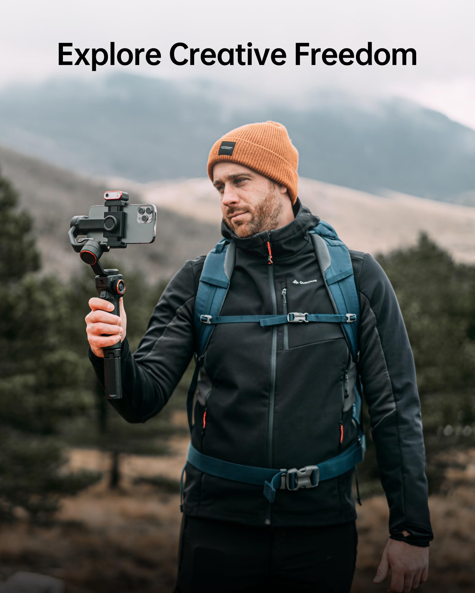 Hohem iSteady M6 3-Axis Smartphone Gimbal Stabilizer with Magnetic AI Tracking, OLED Display & Fill Light - Compatible with iPhone & Android for Smooth Video Recording - Perfect for YouTube, TikTok, Vlogging & Live Streaming