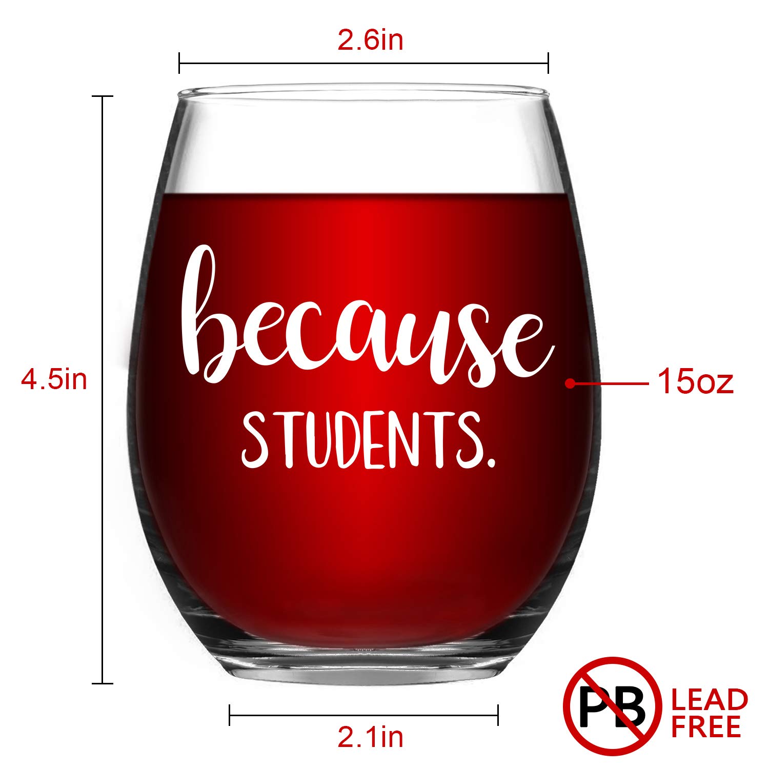 Gtmileo 15oz Funny Stemless Wine Glass - Unique Teacher Gift for Women & Men - Perfect for Teacher Appreciation, Birthday & Teachers Day - Great for Classroom Celebrations & Relaxing After School