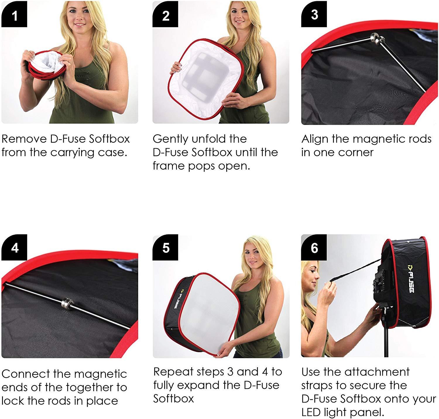 Aputure Amaran 528 672 LED Panel D Fuse DF 1A Collapsible Softbox - Professional Photography Lighting Diffuser for Studio, Portrait, and Video Production