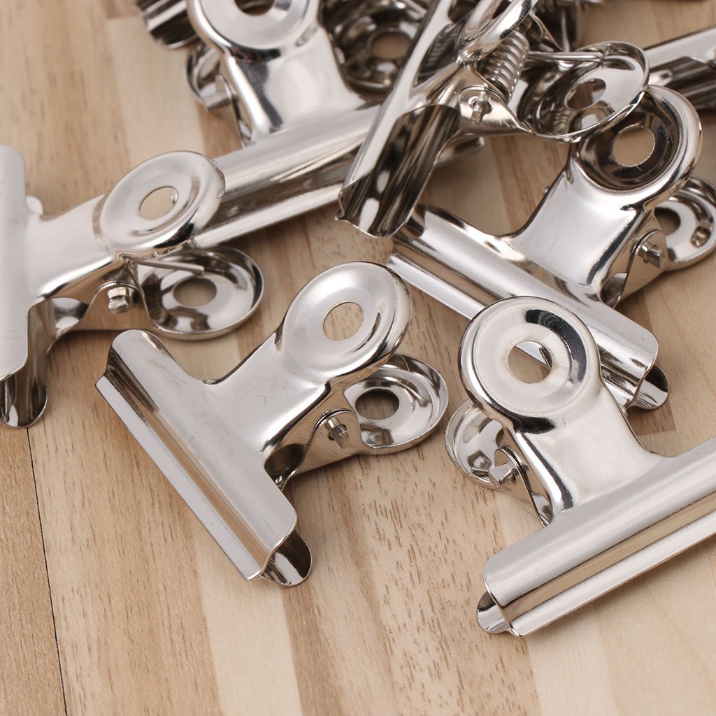 10 Pack Metal Bulldog Binder Clips - 1.50