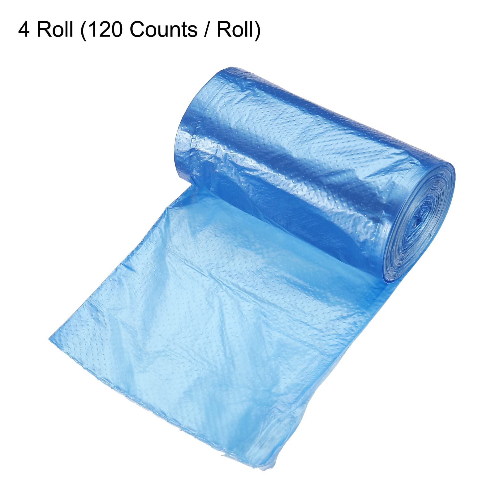 MECCANIXITY Small Trash Bags 0.5 Gallon - Mini Garbage Bags for Desktop & Office Trash Cans, Blue, 4 Rolls (120 Counts) - Perfect for Home, Office, Bathroom & Car Waste Disposal