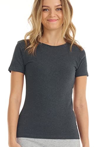 ESTEEZ Women's Basic Tops - Soft Cotton Fitted T-Shirts & Trendy Crop Tops for Teen Girls | Casual Wear, Layering, Summer Outfits, Gym Clothes