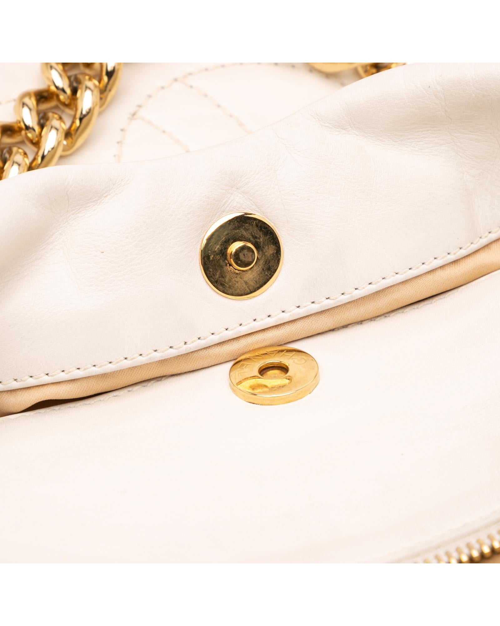 Luxury Calfskin Hobo Bag with Gold Tone Chain Straps - Elegant Shoulder Bag for Women, Perfect for Work, Travel & Evening Events