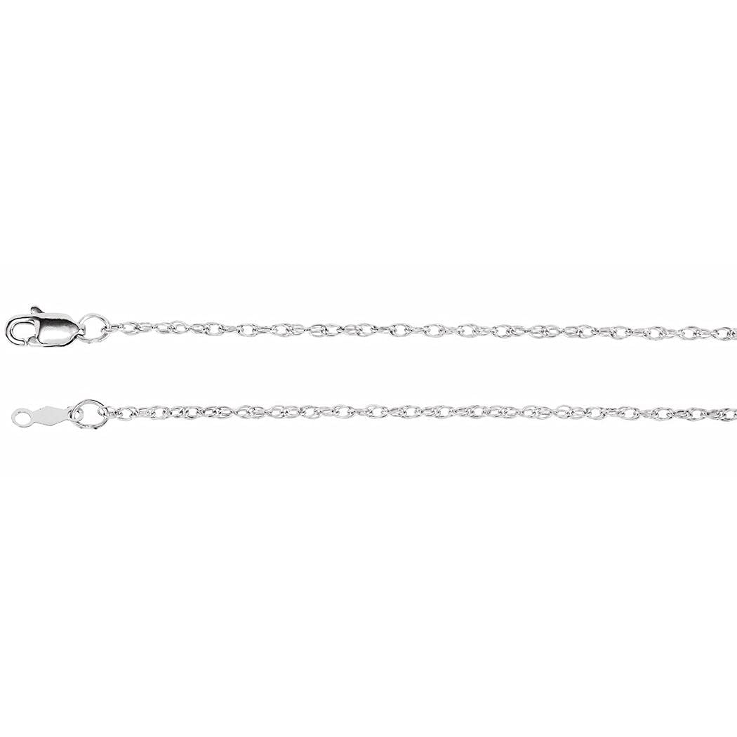 14K White Gold 7 Inch 1.5mm Rope Chain Bracelet with Lobster Clasp - Elegant Jewelry Gift for Women, Perfect for Anniversaries, Birthdays & Special Occasions