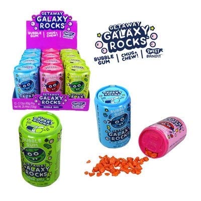 Galaxy Rocks Bubble Gum Candy - 12 Pack for Kids Party Favors