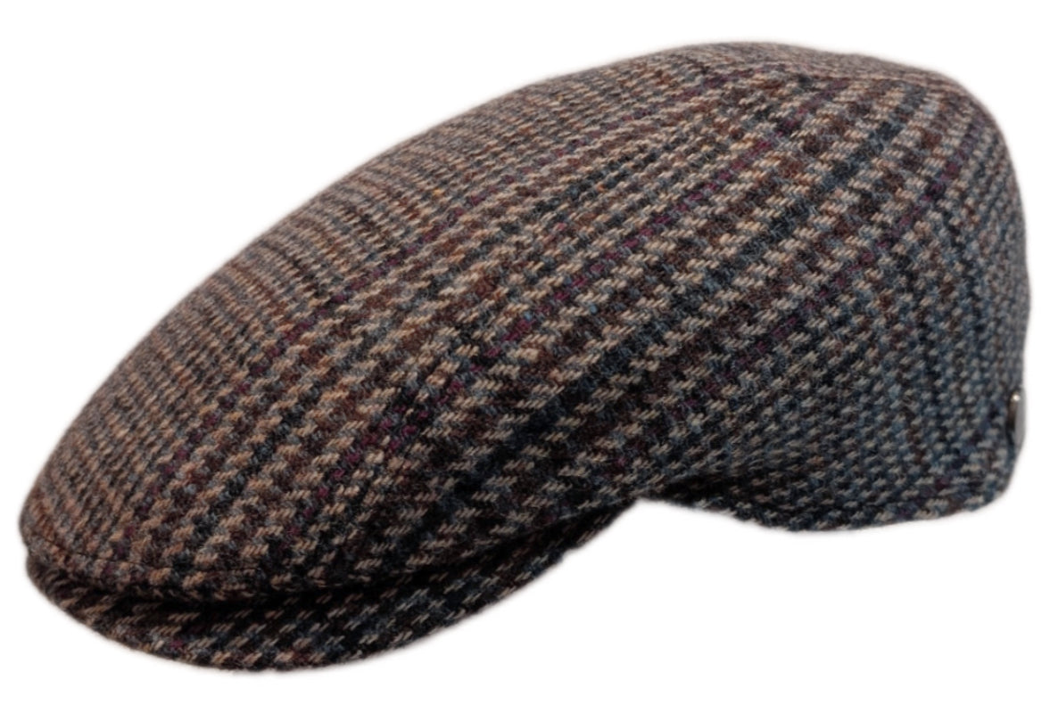 Lierys Virgin Wool Textured Weave Glen Check Flat Cap - Classic Men's Winter Hat for Outdoor Activities & Casual Style