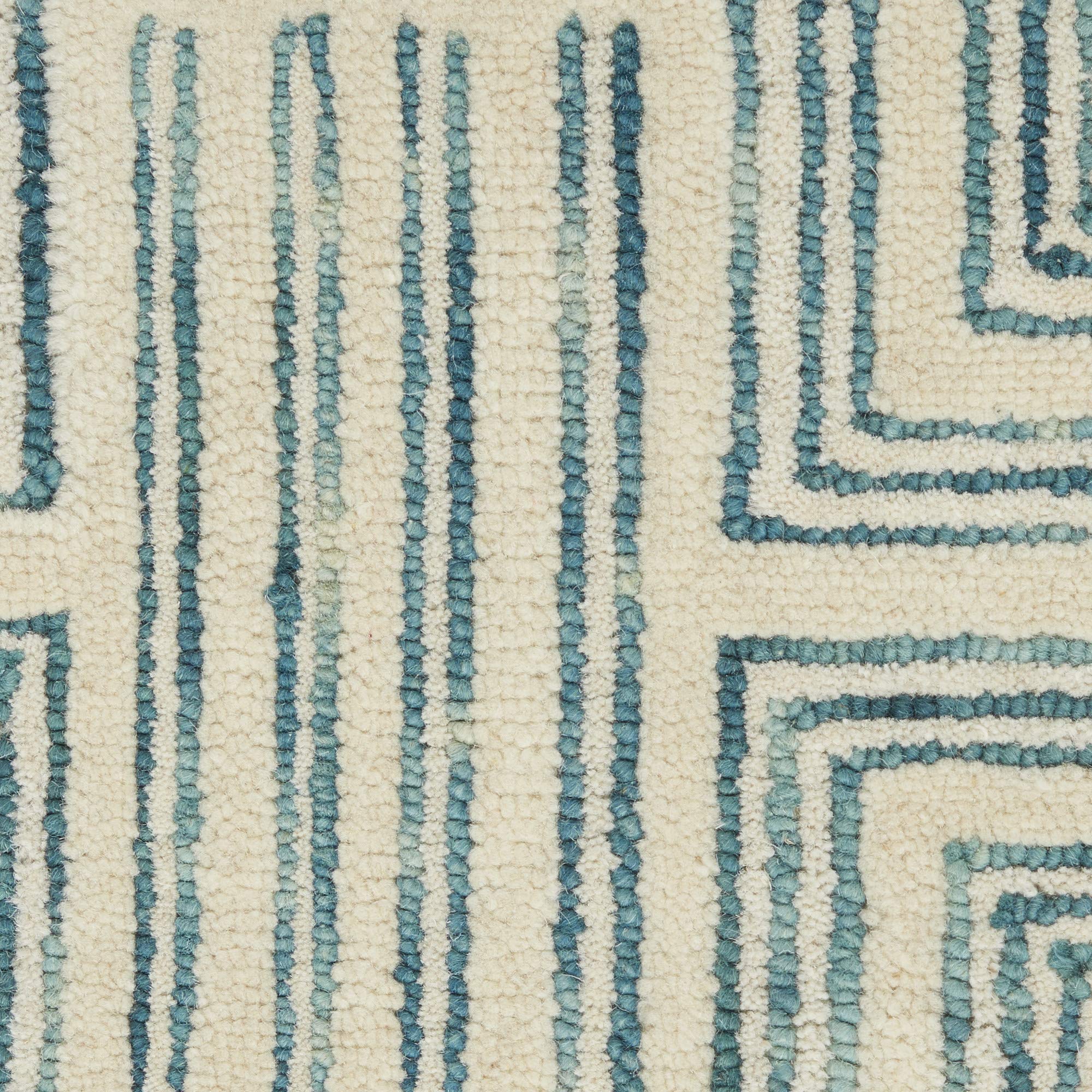 Nourison Linked Bohemian Ivory/Turquoise 5' x 7'6