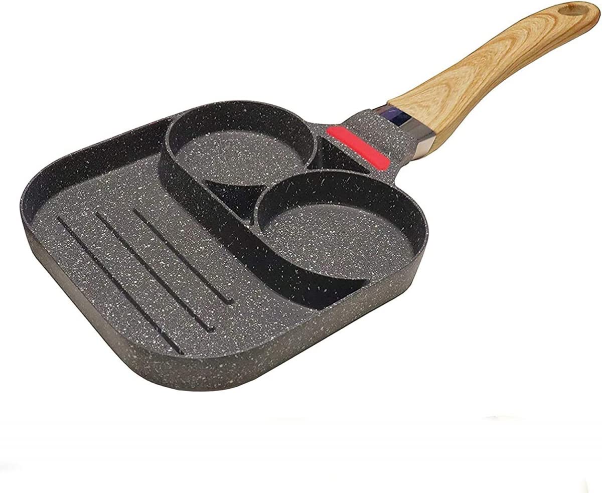 NENYAO Professional Non-Stick 2-Hole Crepe Pancake Omelet Pan - Perfect for Breakfast, Burgers & Fried Eggs - Universal Fit for All Stovetops & Cookware - Ideal for Home Kitchens, Restaurants & Camping Cooking