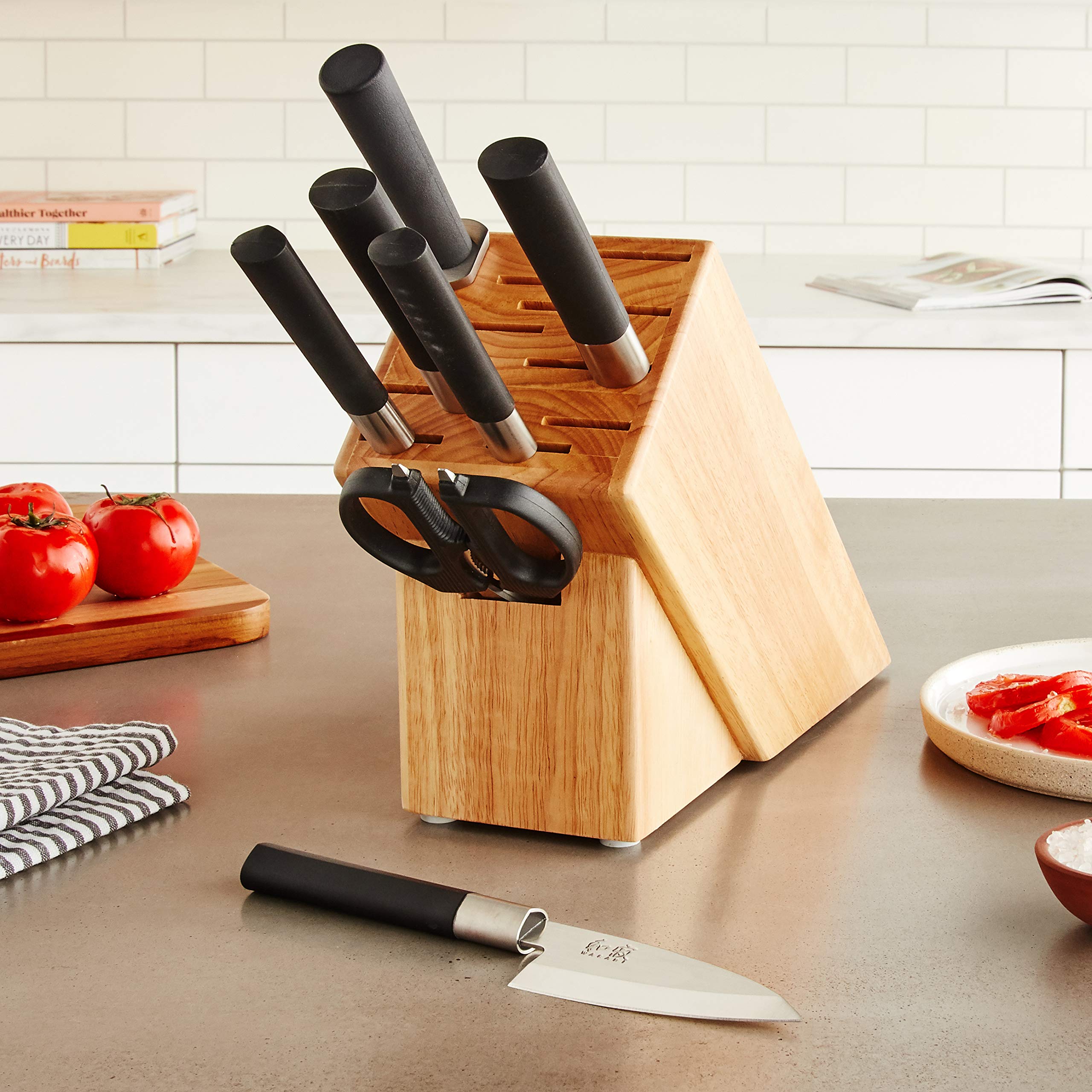 Premium 8-Piece Japanese Knife Set with Block - Includes 8