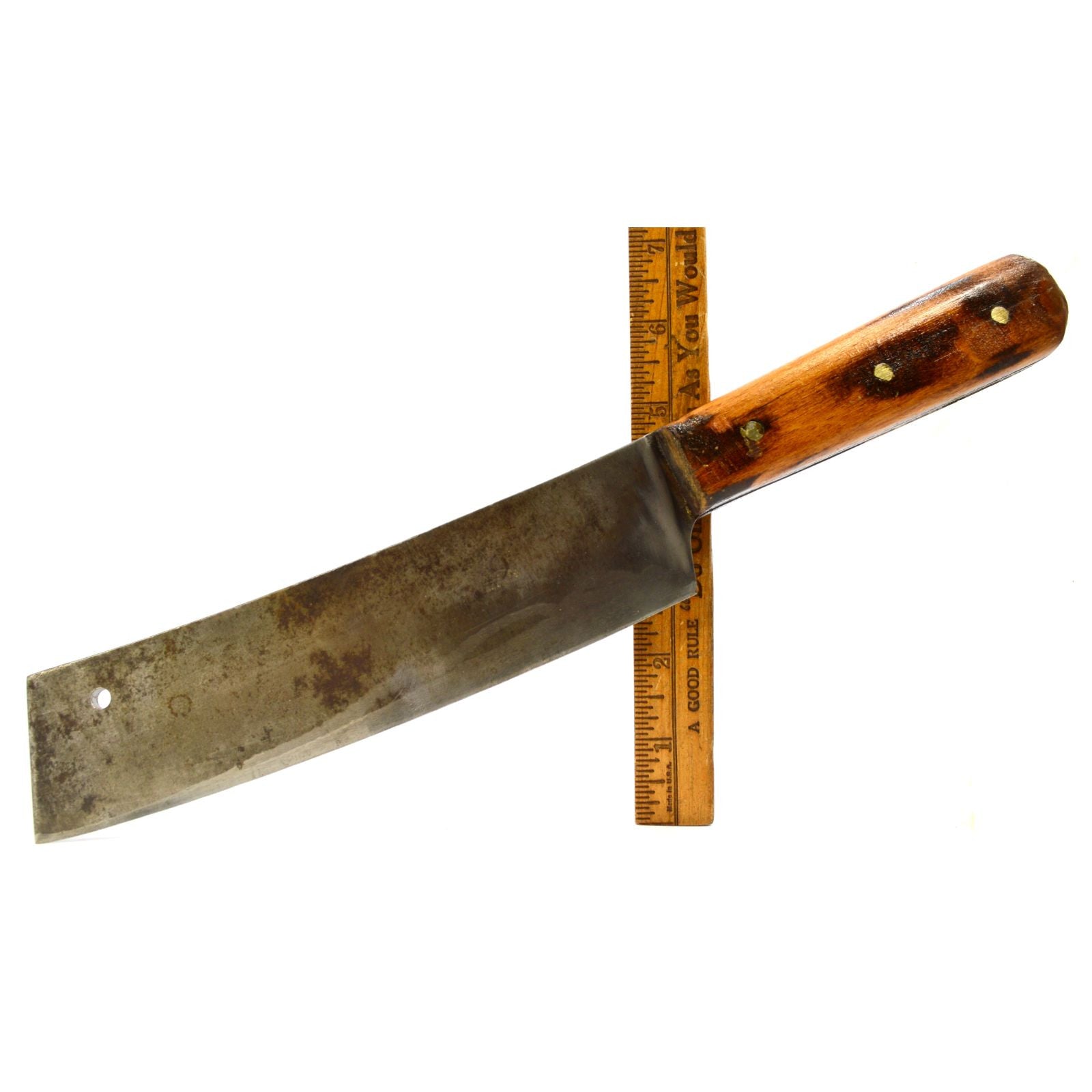 Vintage Antique Butcher Knife by A.F. Bannister & Co Newark NJ - 19th Century Rare Collectible Cutlery - Perfect for Meat Processing, Culinary Display & Historical Collections