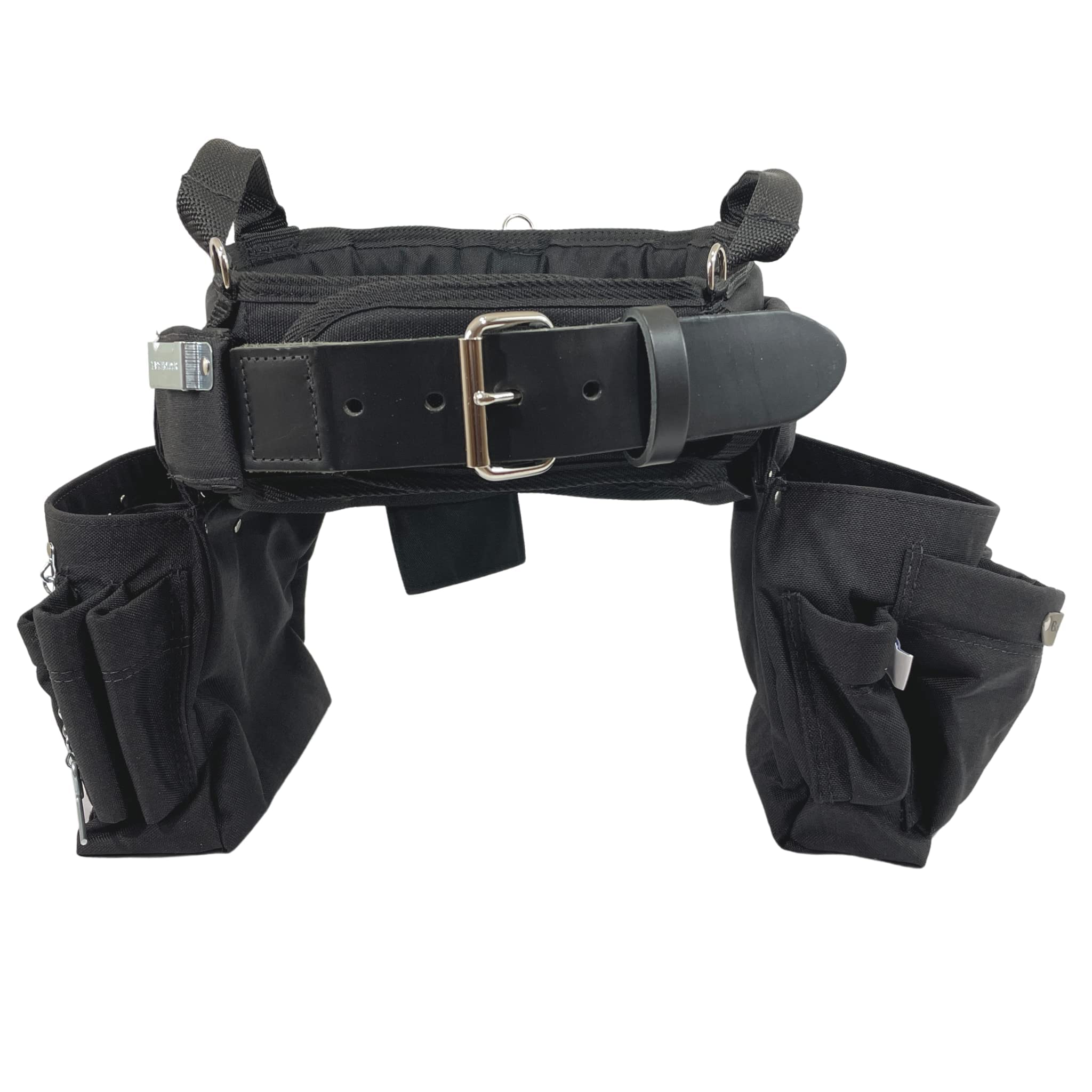 BOULDER BAG Professional Electrician's MAX Combo Tool Belt with Comfort Back Support - Heavy Duty Leather Work Belt with Buckle (Black, XL 37-42 Inch Waist) - Made in USA - Perfect for Construction, Electrical Work & Home Improvement Projects