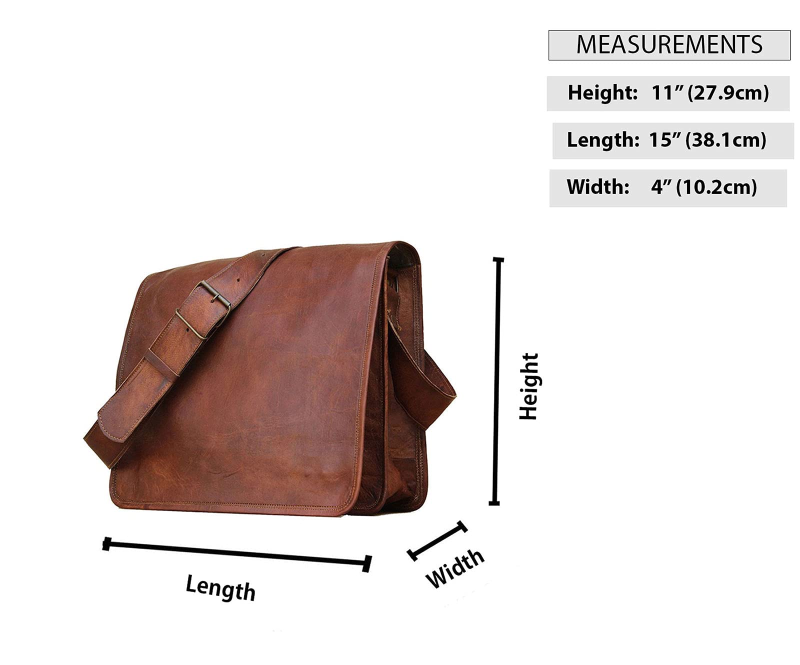 Genuine Leather Men's Crossbody Messenger Bag - Stylish Shoulder Bag for Laptop & Office Essentials - Perfect for Work, Travel & Daily Commute