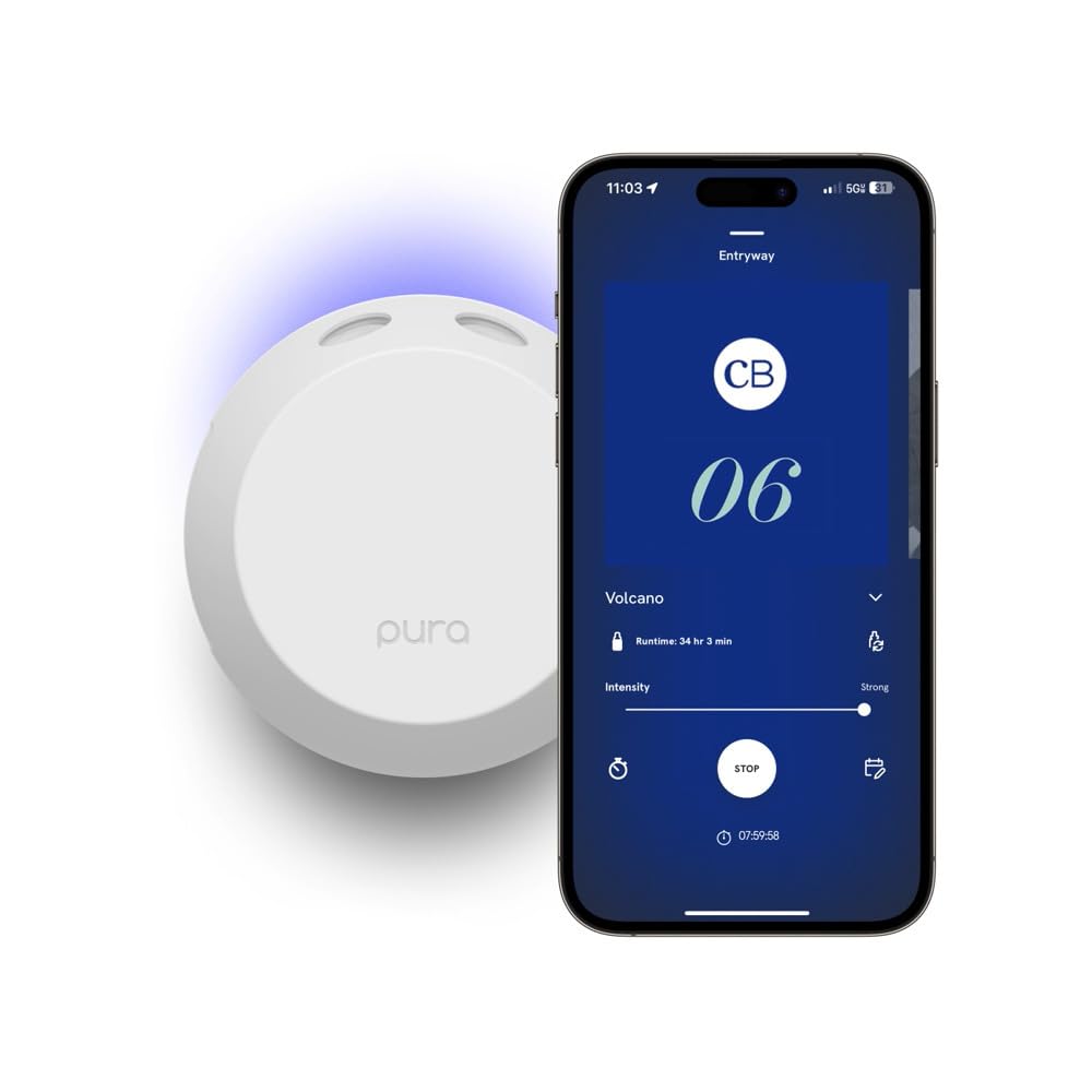 Capri Blue Pura 4 Smart Home Fragrance Diffuser Kit with 2 Refills - Luxury Wall Plug-in Air Freshener for Home & Office - Volcano Scent - Aromatherapy for Relaxation & Stress Relief