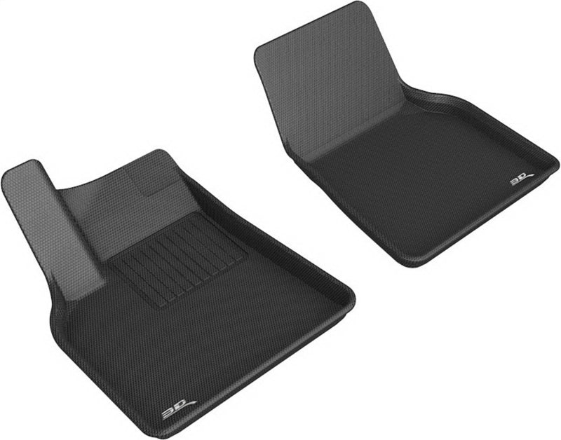 3D MAXpider 2021 Tesla Model Y Kagu 1st Row Floormats - Premium All-Weather Car Floor Mats, Black - Perfect for Daily Commuting & Road Trips