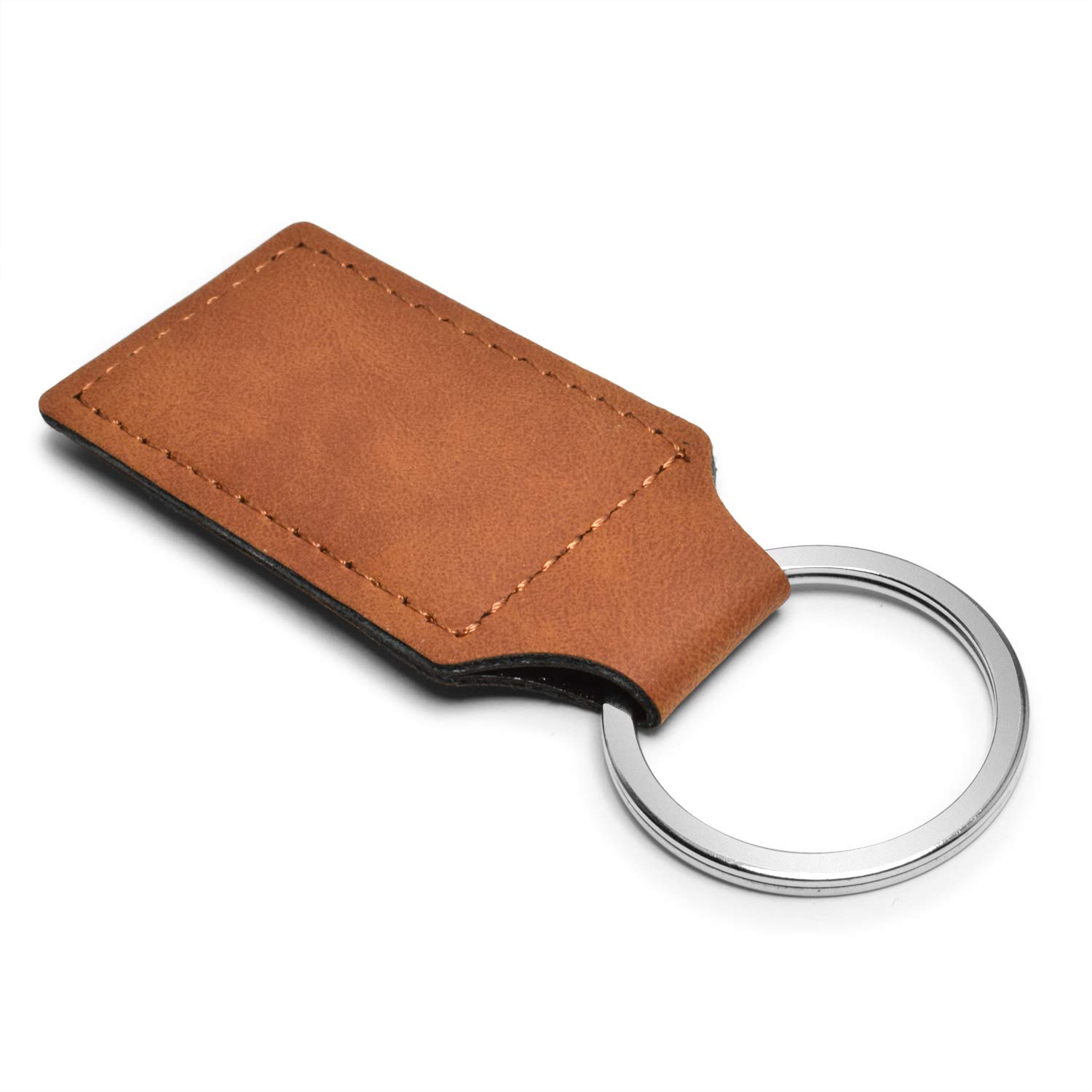 Genuine Brown Leatherette Key Chain for Dodge Charger R/T - Classic Rectangular Design - Perfect for Car Enthusiasts & Gift Giving