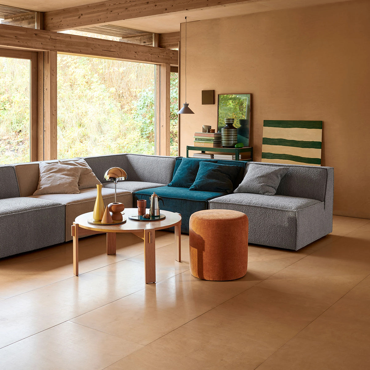 Dane Boucle 1 Seater Right Corner Modular Sofa - Modern Accent Chair for Small Spaces, Living Room, Apartment & Office - Soft Upholstered Lounge Seating with Comfortable Back Support
