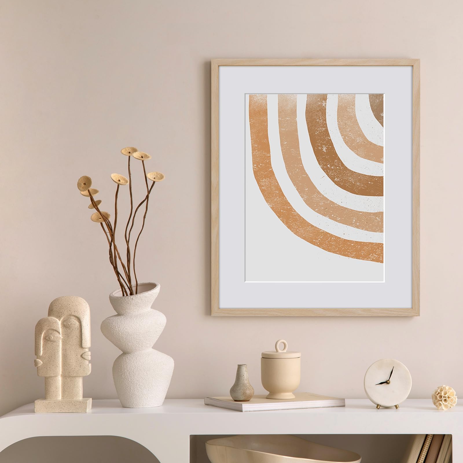 Puthiac 12x16 Oak Wood Picture Frame - Minimalist Solid Wood Poster Frame for Wall Art, Photos & Prints (1 Pack, Beige) | Perfect for Living Room, Bedroom & Office Decor