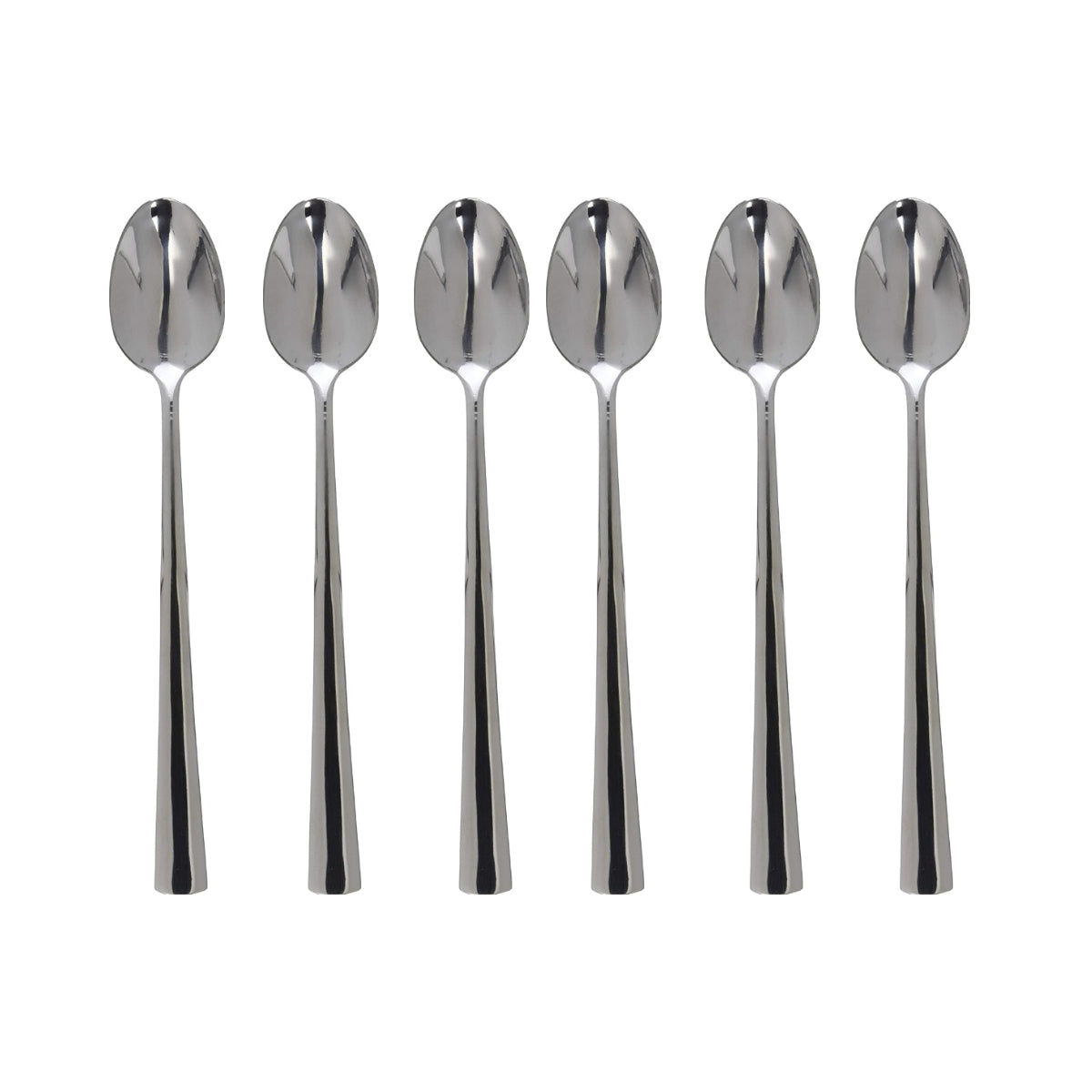 Premium Nocha Tall Drink Spoons - Set of 6 Stainless Steel Long Iced Tea & Coffee Stirring Spoons for Smoothies, Cocktails & Hot Beverages - Perfect for Home, Cafe & Restaurant Use