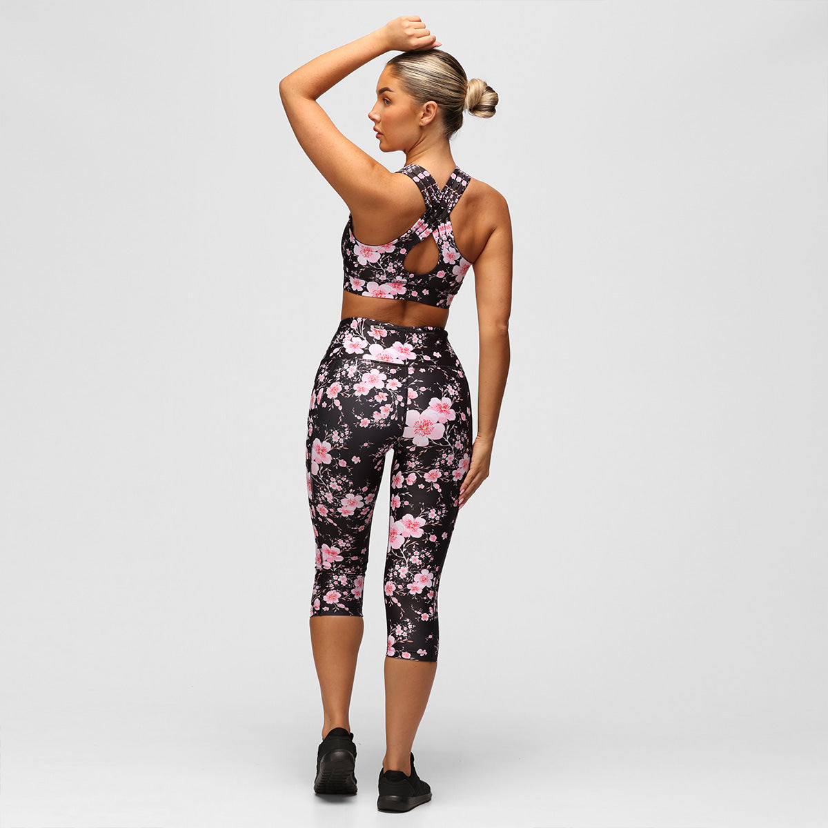 Blossom Noir Capri Pants for Women - High Waisted Floral Print Palazzo Pants - Perfect for Summer, Vacations & Beach Outfits