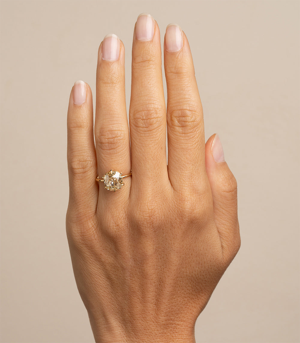 Ella 4.62 Carat Champagne Diamond Engagement Ring for Women - Vintage Style Wedding Band, Proposal Gift, Anniversary Jewelry - Perfect for Bridal, Valentine's Day & Special Occasions