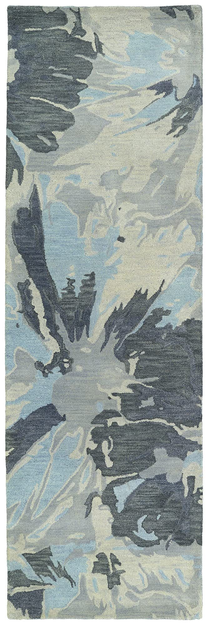 Kaleen Brushstrokes Area Rug - Soft Grey Modern Abstract Design 3'6
