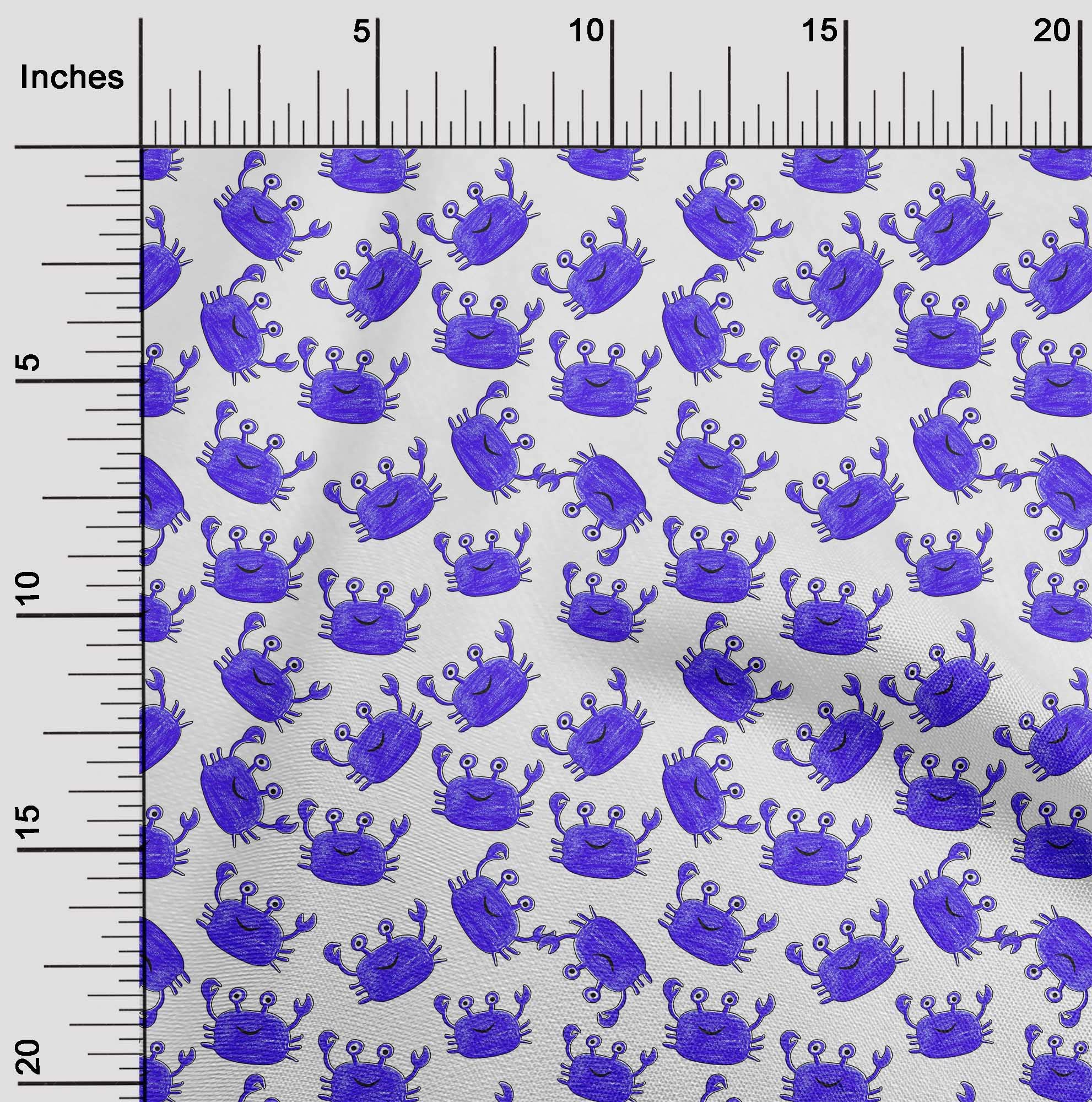 Velvet Purplish Blue Fabric for Kids Crab DIY Sewing - 58 Inch Wide by The Yard | Printed Fabric for Clothing, Crafts & Home Decor | Perfect for Costumes, Quilting & Sewing Projects