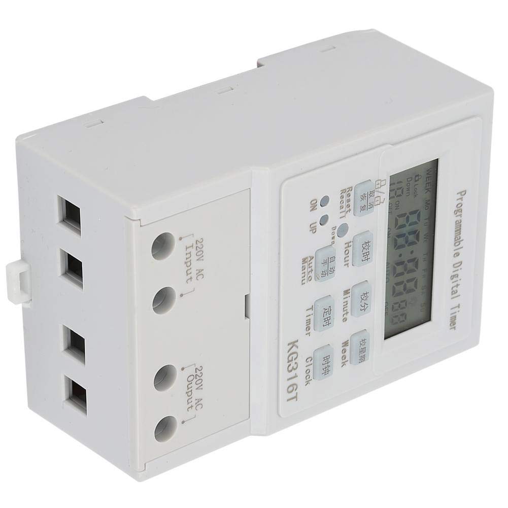 220V 25A Digital Timer Switch with LCD Display - 1W Programmable Electrical Timer for Energy Saving - Perfect for Home Automation, Lighting Control, and Appliance Scheduling