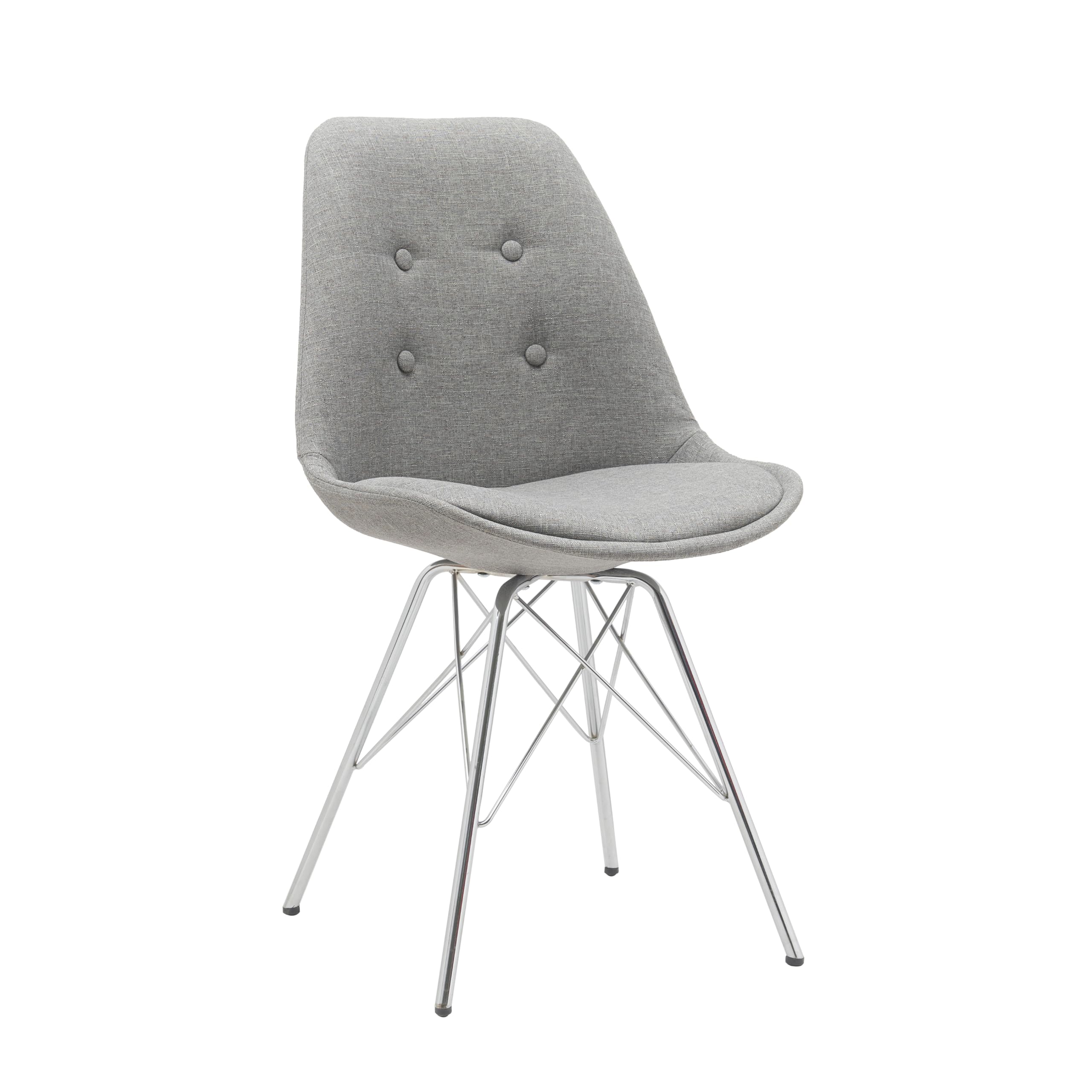 Porthos Home Modern Upholstered Dining Chair - Chrome Metal Legs & Stylish Fabric - Perfect for Living Room, Dining Room & Kitchen Furniture - Comfortable Seating for Family Gatherings & Dinner Parties