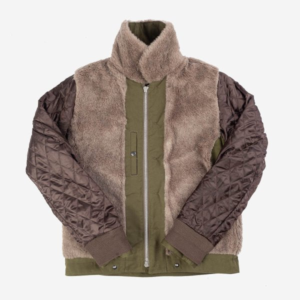 Iron Heart IHM-35 ODG Alpaca Lined Whipcord N1 Deck Jacket - Olive Green Heavyweight Winter Coat for Men | Cold Weather Workwear & Outdoor Adventure Jacket