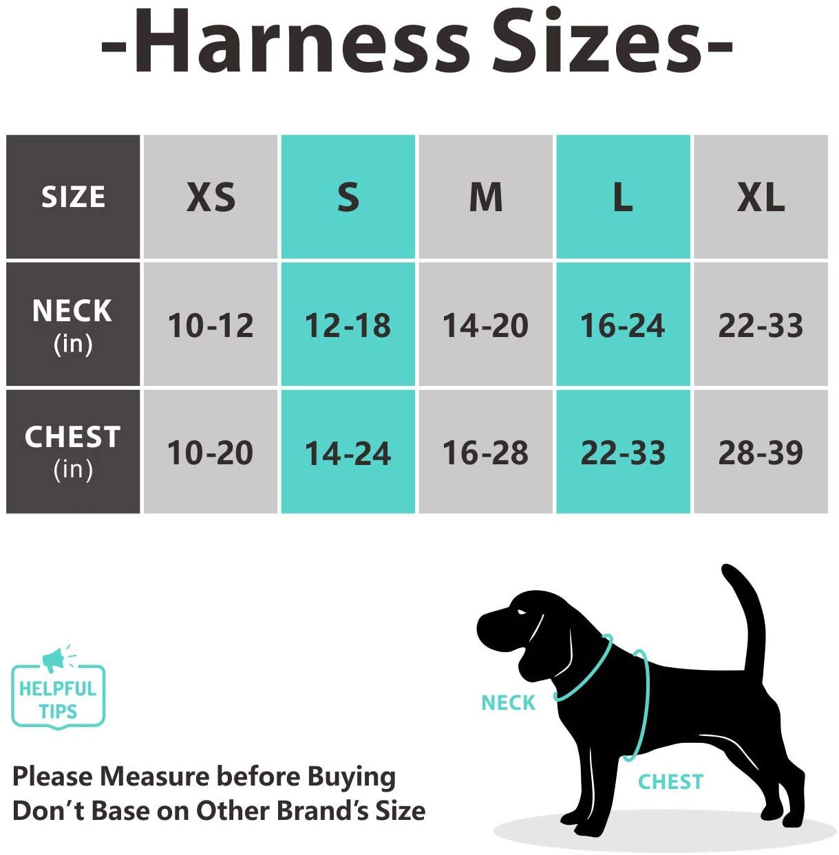 PoyPet No Pull Dog Harness - Reflective Adjustable Pet Vest with Padded Handle for Small Medium Large Dogs - Mint Blue with Matching Trim (Size L) | Perfect for Walking, Training & Nighttime Safety