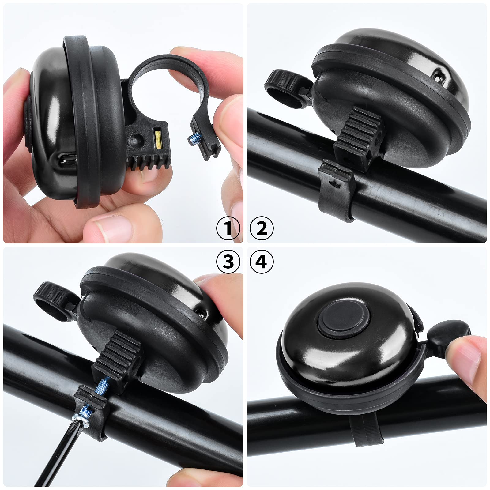 Classic Aluminum Bicycle Bell - Loud & Clear Bike Bell for Adults & Kids - Perfect for City Commuting & Mountain Biking Safety