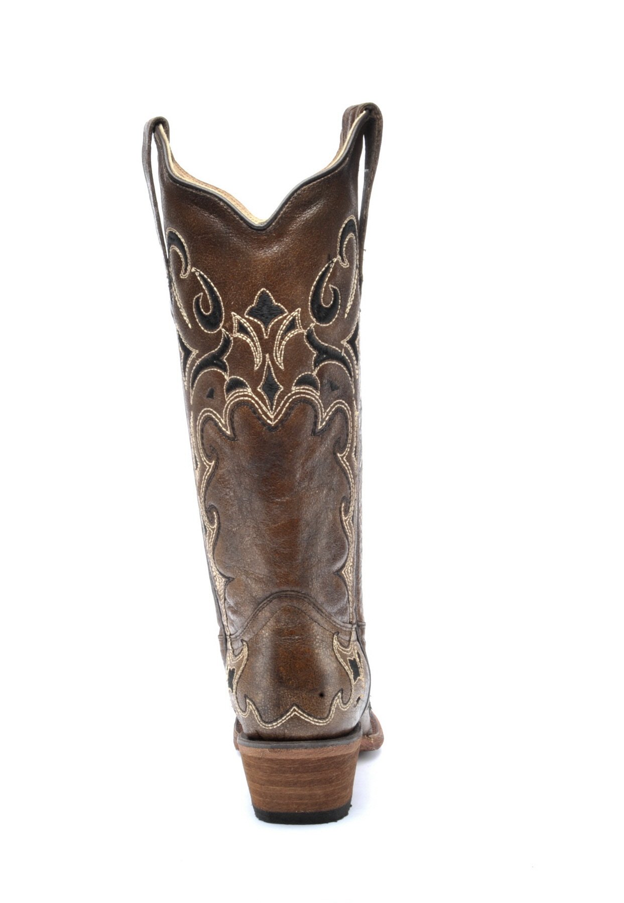 Women's Western Boots with Side Embroidery - Brown/Black Corral Boots for Cowgirl Style | Perfect for Rodeo, Country Dancing & Western Fashion