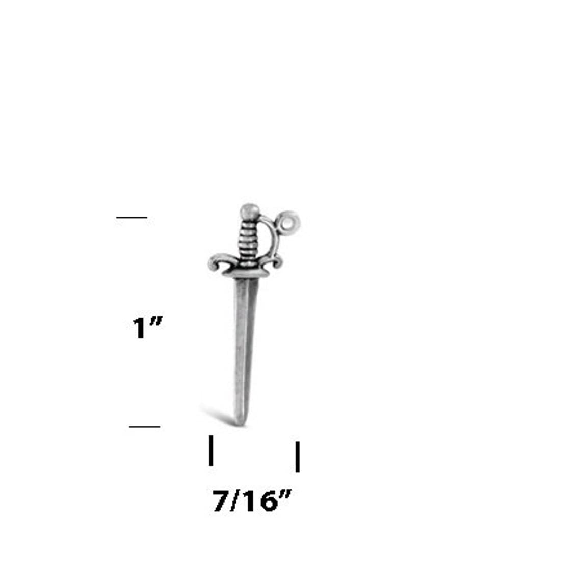 Sterling Silver Dagger Charm Pendant for Jewelry Making - Gothic Dagger Necklace for DIY Crafting & Unique Gift Giving