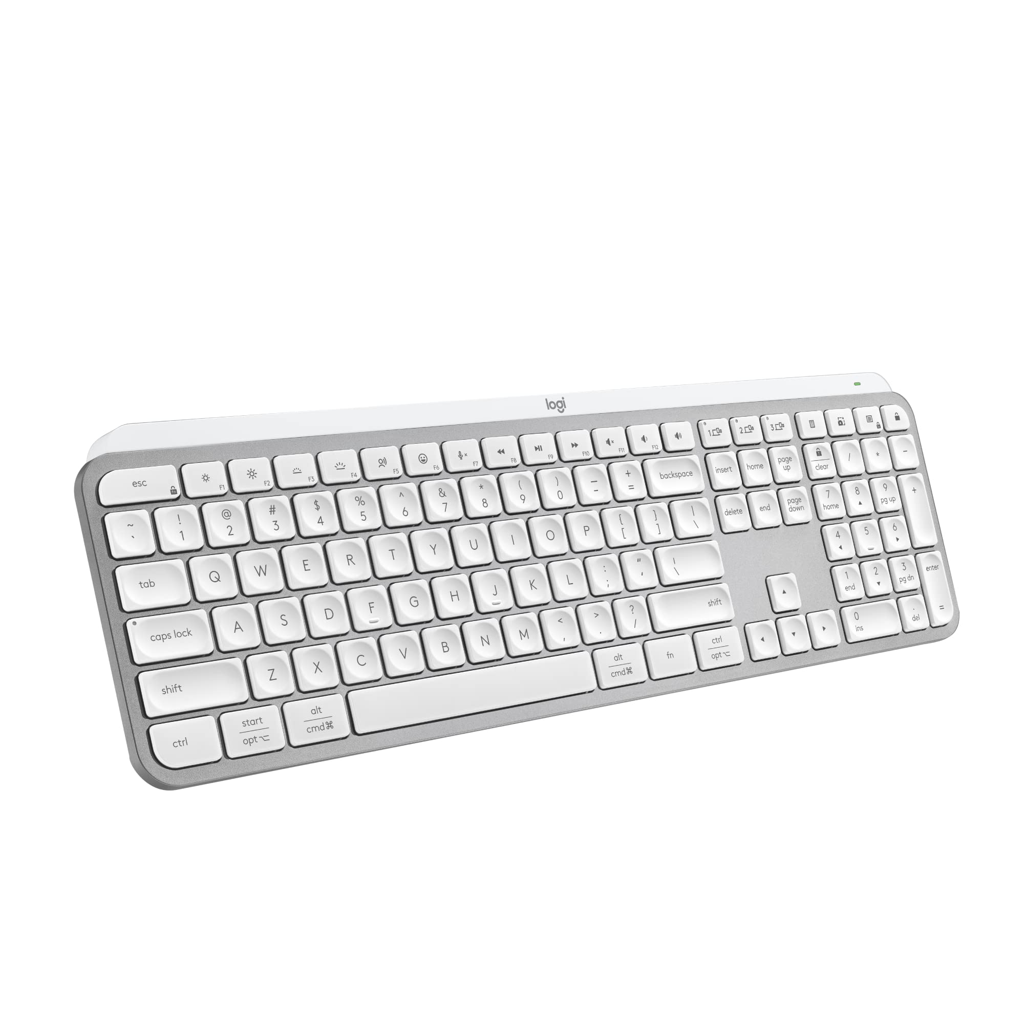 Logitech MX Keys S Wireless Keyboard - Low Profile, Quiet Typing, Backlit, Bluetooth, USB-C Rechargeable - Compatible with Windows, Mac, Linux, Chrome (Pale Grey) | Perfect for Home Office, Remote Work & Gaming
