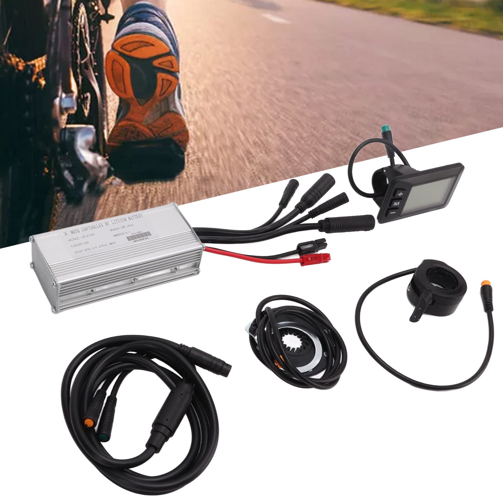 36V/48V 500W Waterproof Brushless Electric Motor Controller Kit with LCD Display - 8C Sensor Brake Lever & 130X Throttle - E-Bike Conversion Kit for Electric Bicycles, Scooters, and DIY Projects - Perfect for Commuting, Off-Roading, and Urban Transportation