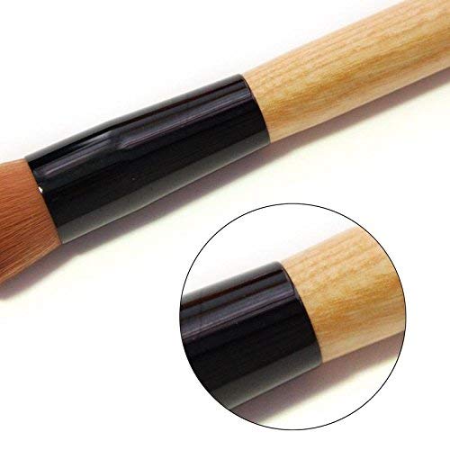 Brain Freezer Makeup Brush Set - Liquid Foundation Blending & Blush Brush with Wood Handle & Sponge | Perfect for Professional Makeup Application & Travel Beauty Kit
