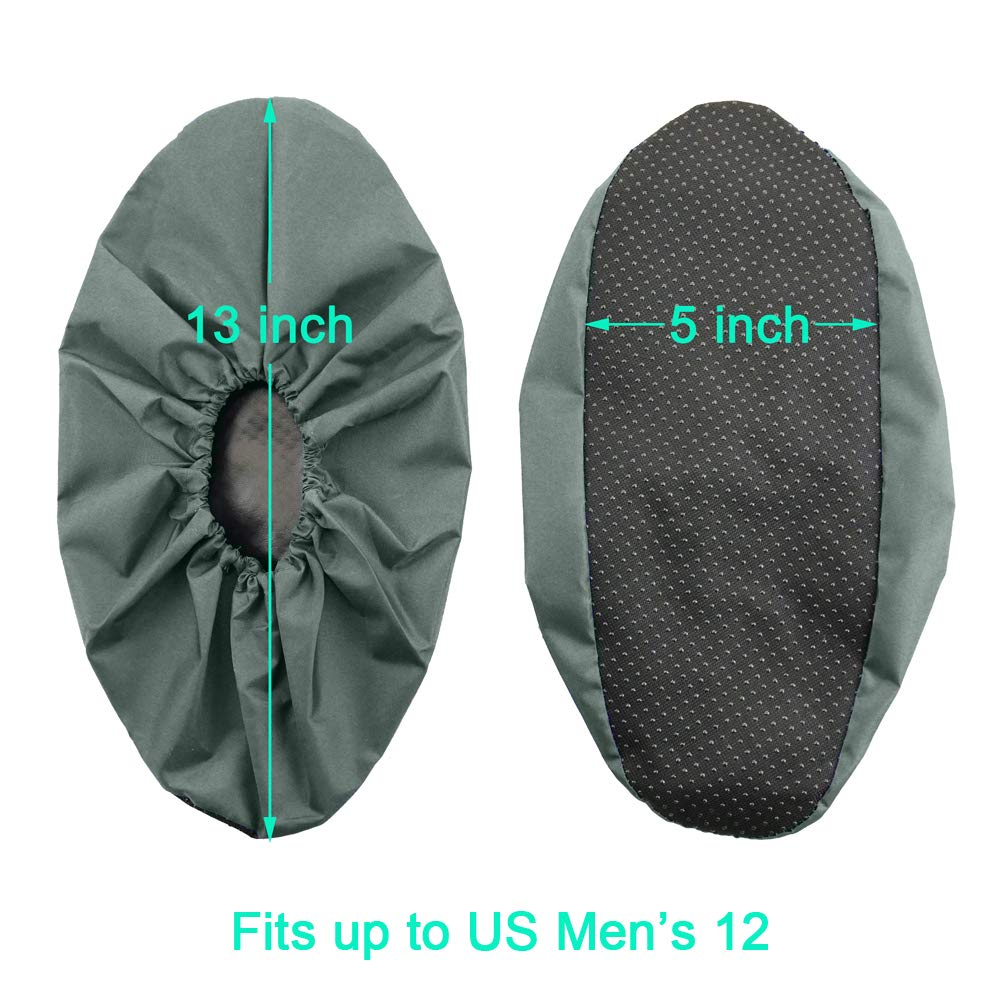 Waterproof Reusable Shoe Covers for Contractors - Non-Slip Washable Boot Protectors (2 Pairs, Large, Grey) - Keep Floors & Carpets Clean for Real Estate, Construction & Home Use