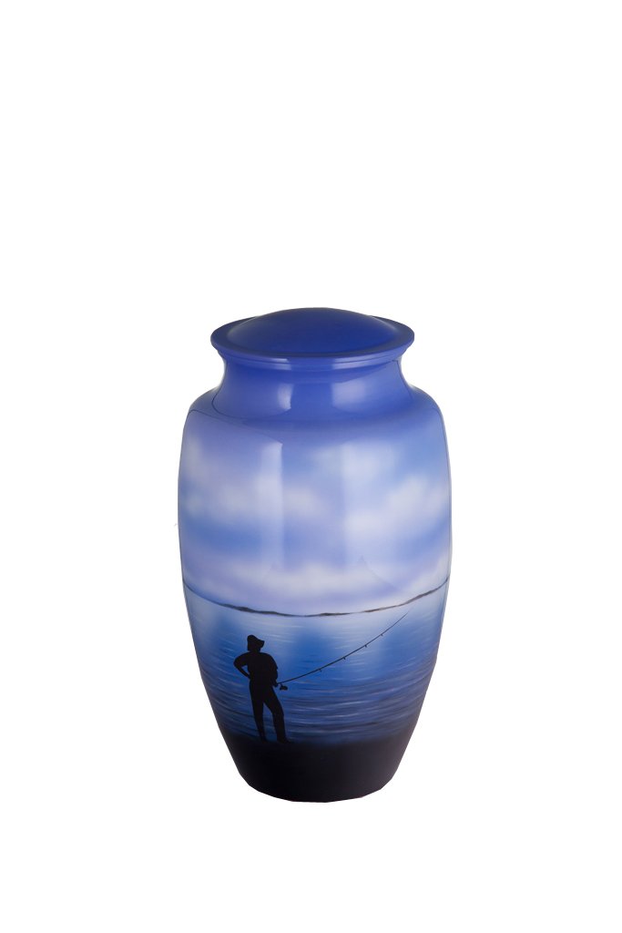 7522-10 Fisherman Adult Cremation Urn - Handcrafted Memorial Urn for Ashes - Perfect for Outdoor Enthusiasts & Fishing Lovers - Ideal for Home Memorials & Scattering Ceremonies