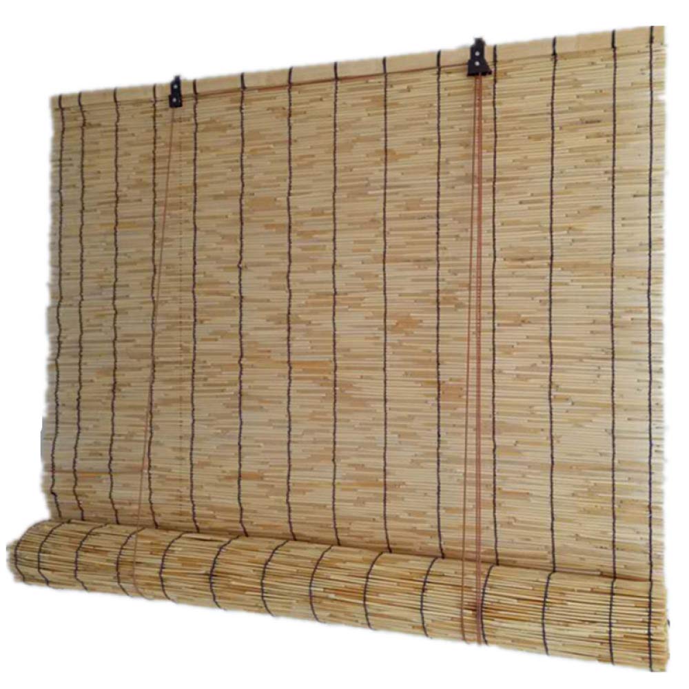 YUANP Exterior Roller Shade Blinds - Natural Reed Curtain for Outdoor Privacy & Sun Protection - 1.3m x 2.5m Roll Up Shade for Deck, Backyard, Gazebo, Pergola, Patio & Porch - Perfect for Creating Shade & Enhancing Outdoor Living Spaces