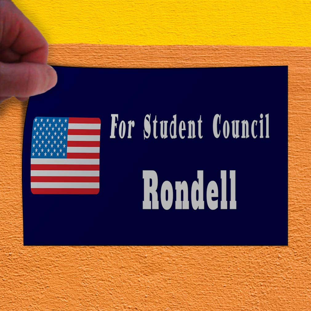 Custom Vinyl Door Decals - 30x20 Inches Blue Political Vote Signs (Set of 5) - Durable Outdoor Stickers for Cars, Bumpers, Luggage & Student Council Elections - Perfect for Campaigns, School Events & Political Support