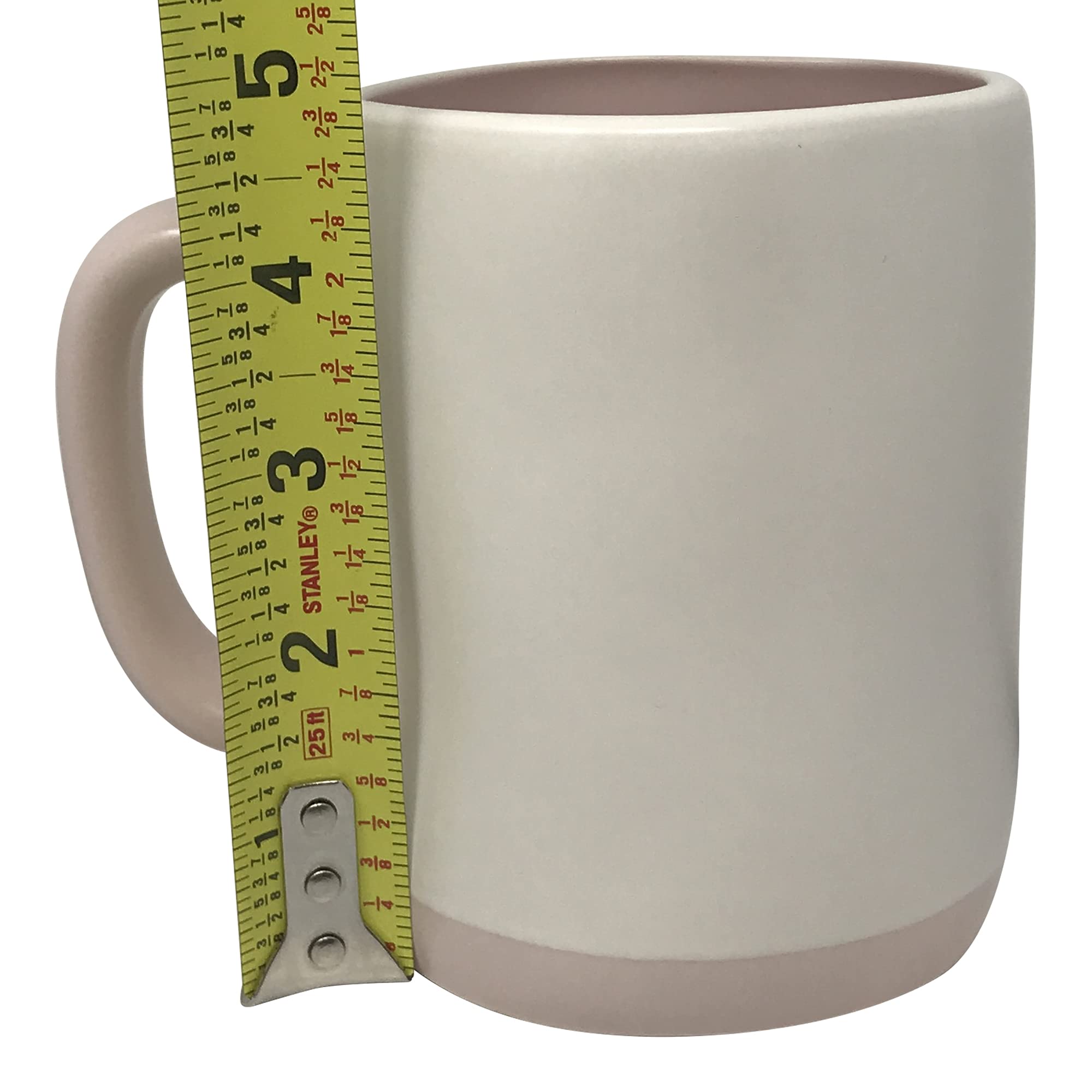 Rae Dunn Coffee Mug & Tea Cup Set for Wedding Gift - Bride & Groom Pink Bottom Interior - Perfect for Bridal Shower, Anniversary & Couple's Morning Coffee Ritual