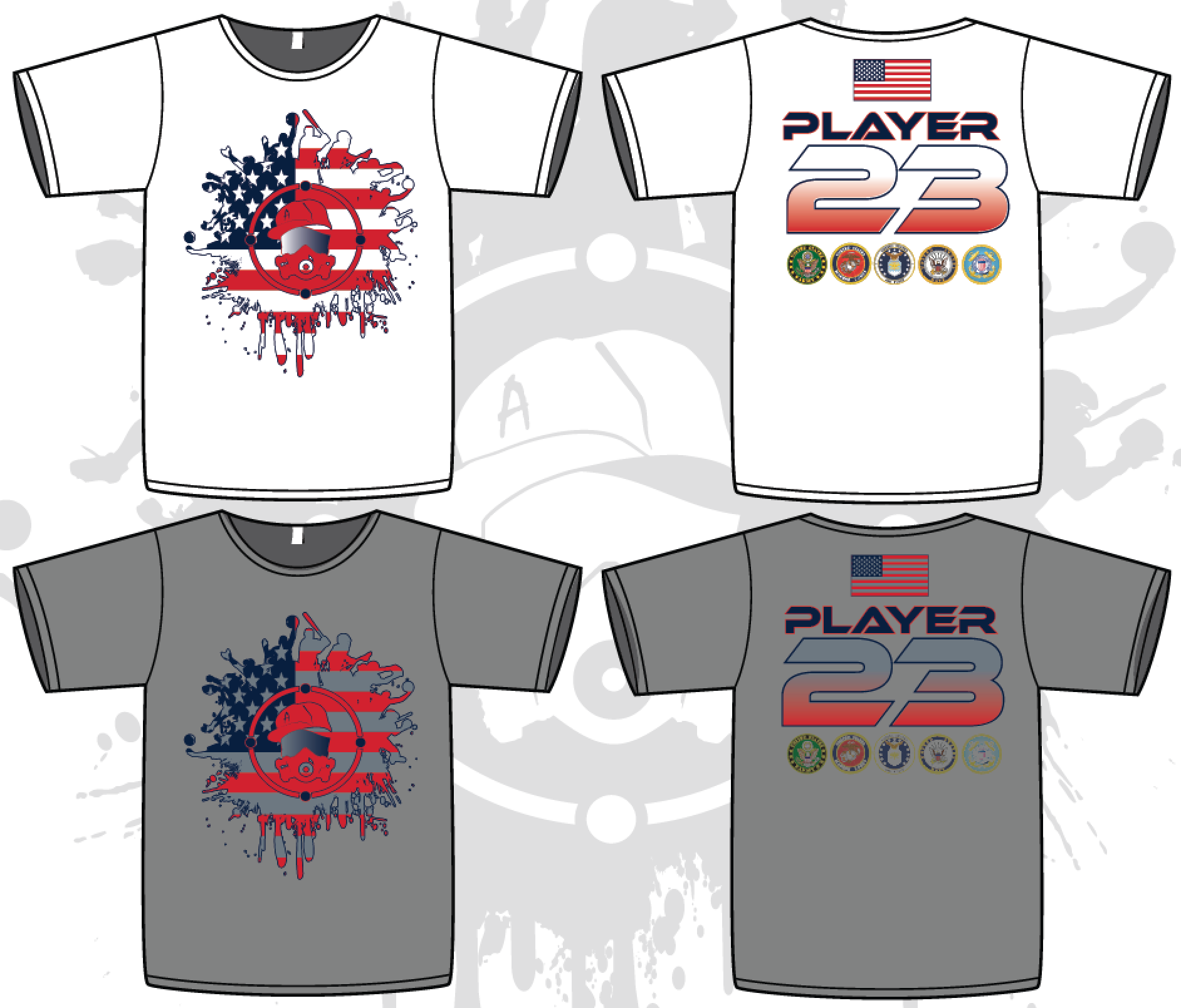 Military Flag Splash Men's Sublimated Dye Jersey - Patriotic Athletic Shirt for Running, Gym & Outdoor Activities